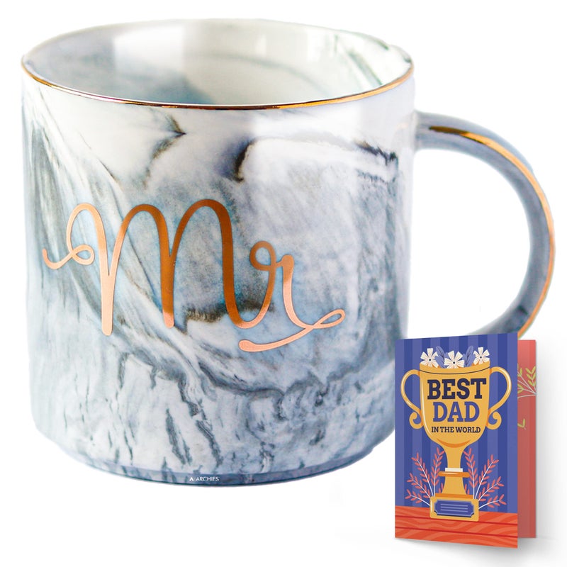 ARCHIES Fathers Day Crown Quirky 3D Coffee Mugs, Tea Cup Saucer Set Ceramic Mug Novelity Item + Complimentary A48 - Image 5