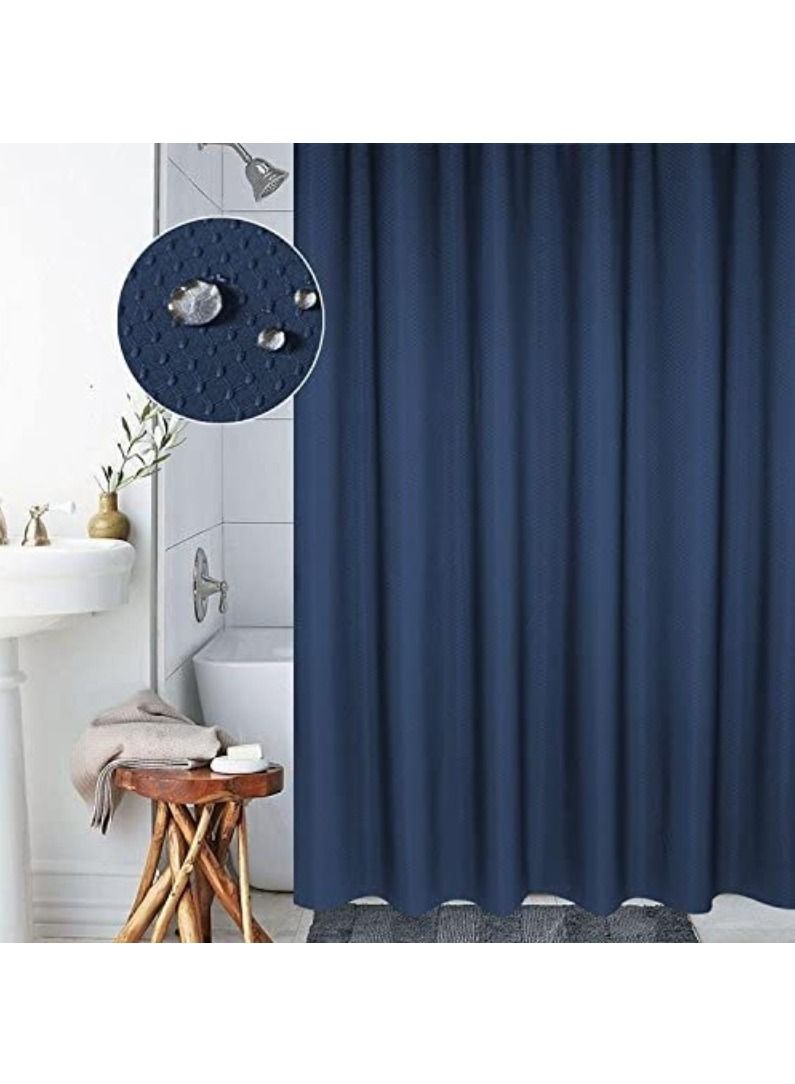 Rubik Premium Shower Curtain Waterproof Thickened Polyester Fabric Durable Mildew Stain Resistant Stylish Curtain (Blue 180 x 180 cm)  - Image 1