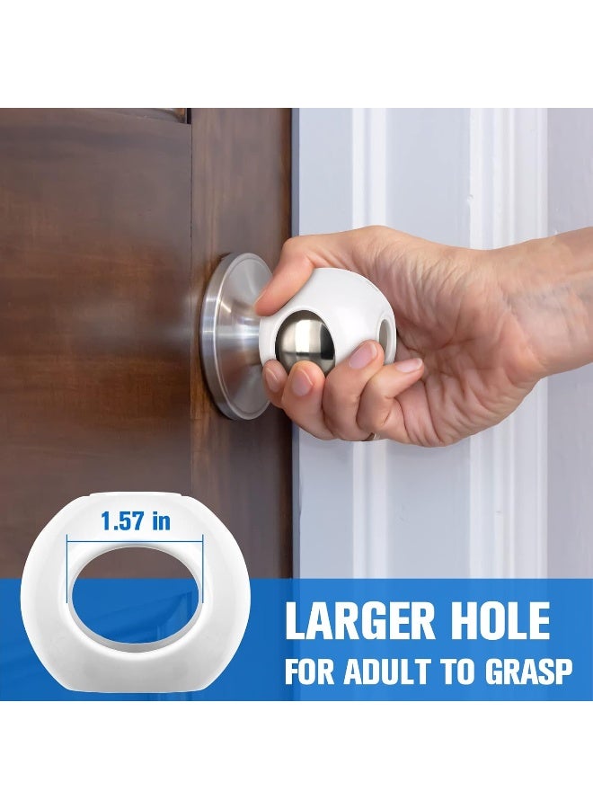 BETERTEK Door Knob Child Proof Universal Size 2.7" Diameter Baby Door Knob Safety Cover for Kids Easy Grip Baby Proof Door Knob Covers Hard for Toddlers to Open Child Safety Door Knob Covers - Image 4