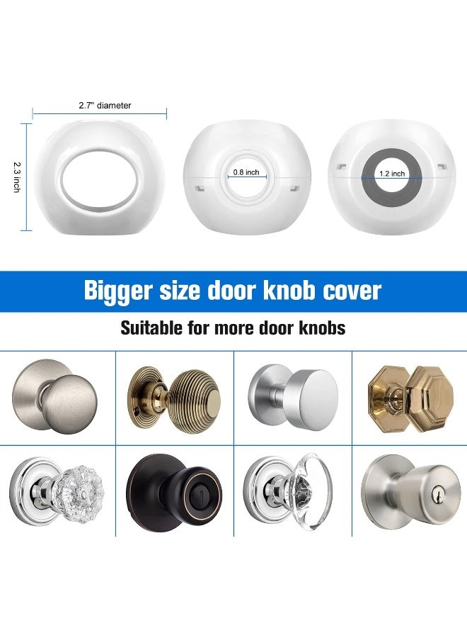 BETERTEK Door Knob Child Proof Universal Size 2.7" Diameter Baby Door Knob Safety Cover for Kids Easy Grip Baby Proof Door Knob Covers Hard for Toddlers to Open Child Safety Door Knob Covers - Image 2