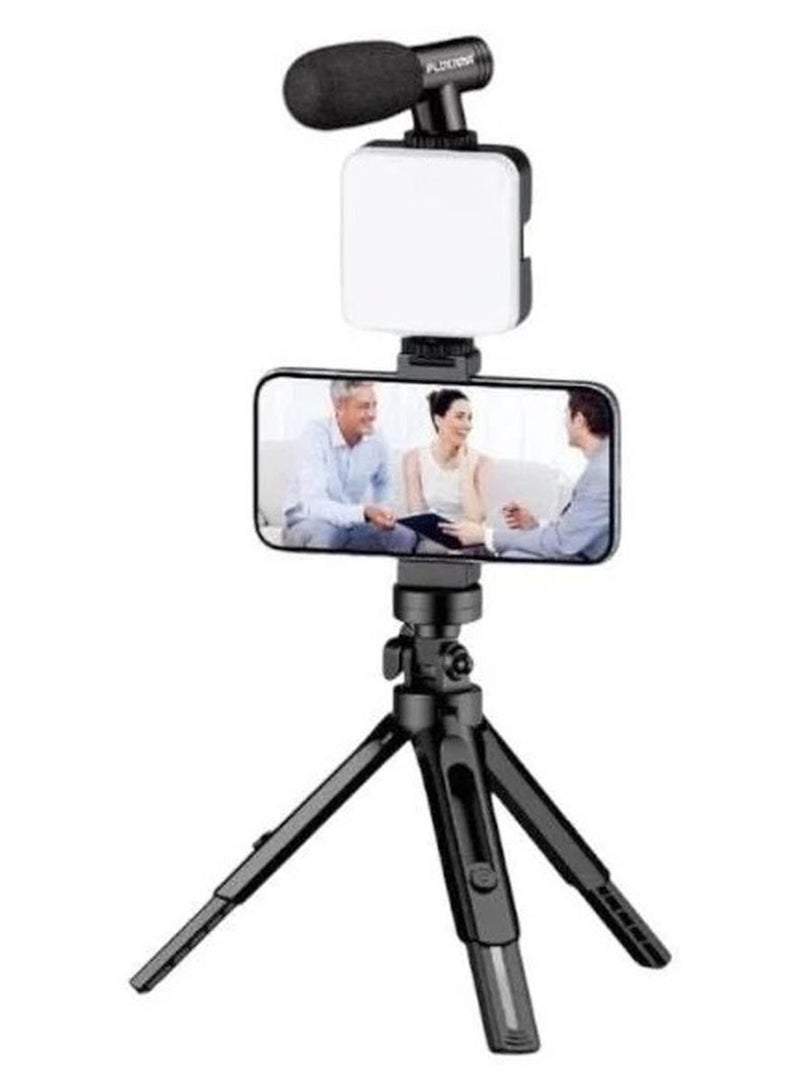 PLOKAMA Multifunctional Portable Tripod Phone Stabilizer Photography Stand with Wireless Remote Control Phone Holder LED Beauty Light Suitable for All Cell Phones - Image 1