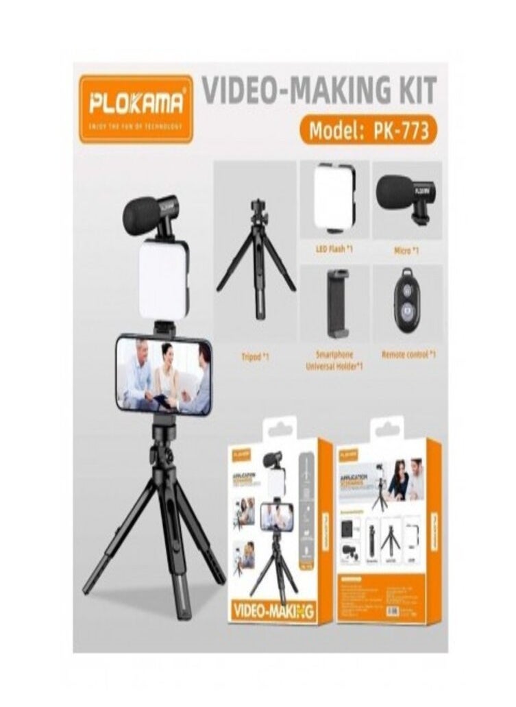 PLOKAMA Multifunctional Portable Tripod Phone Stabilizer Photography Stand with Wireless Remote Control Phone Holder LED Beauty Light Suitable for All Cell Phones  - Image 4