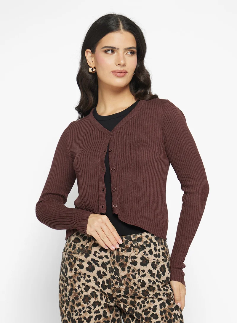 جينجر بيسيكس كارديجان أساسي محبوك بأزرار