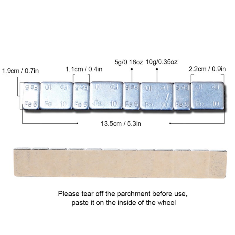Adhesive Wheel Hub Balancing Blocks 5g 10g Stick-On Metal Plate - Galvanized Surface Self Adhesive Weights for Car Tire Wheel Rims - Image 5