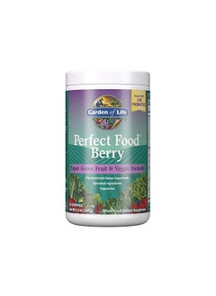 Garden of Life Perfect Food Berry Super Green Fruit & Veggie Formula - 30 Servings, 49 Superfoods Greens, Sprouts, Fruits, Veggies, Probiotics, Spirulina, Vegetarian Juice Superfood Powder Supplement