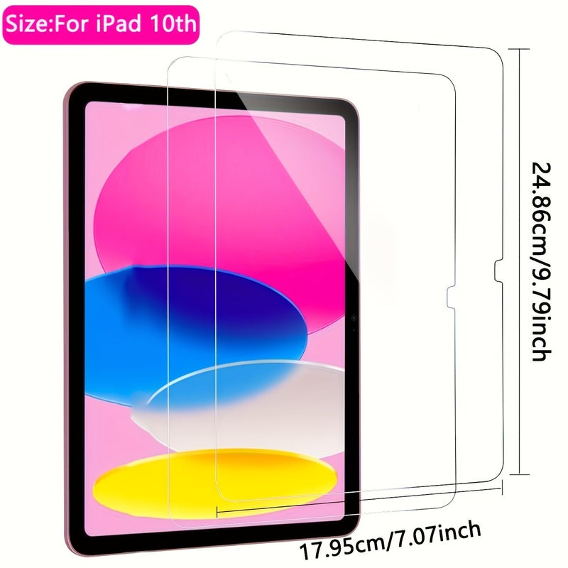 2 Pack Tempered Glass Screen Protector Ipad 10th Generation 11th Anti Fingerprint 9H Hardness - Image 3
