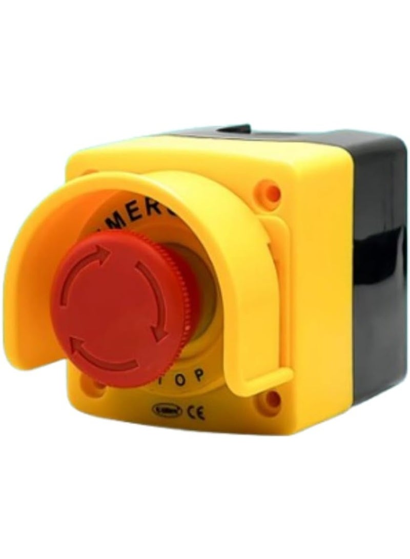 Giffex Emergency Push Button with Protective Safety Cover - High-Durability, Industrial-Grade Security Switch