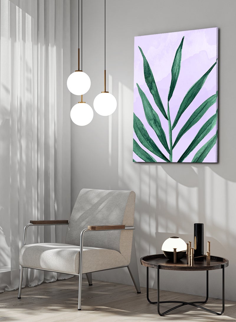 لوحة كانفاس على إطار خشبي بتصميم فرع من النخيل - Image 3