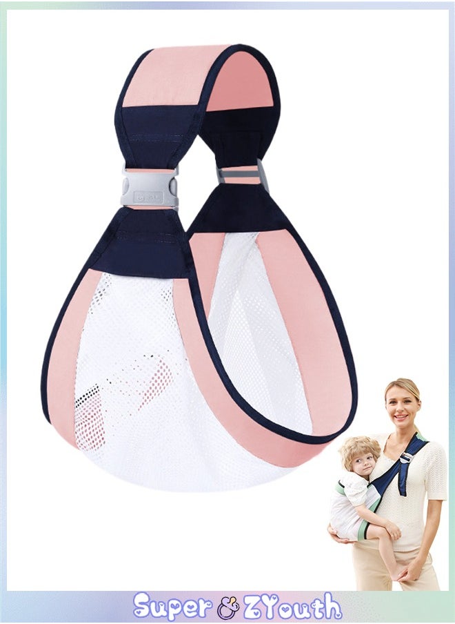 Super ZYouth Baby Sling Carrier, Baby Adjustable Holder Carrier, Baby Ergonomic Strap with Breathable Mesh for Newborn to Toddler, Pink  - Image 1
