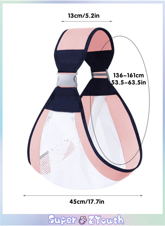 Super ZYouth Baby Sling Carrier, Baby Adjustable Holder Carrier, Baby Ergonomic Strap with Breathable Mesh for Newborn to Toddler, Pink  - Image 2