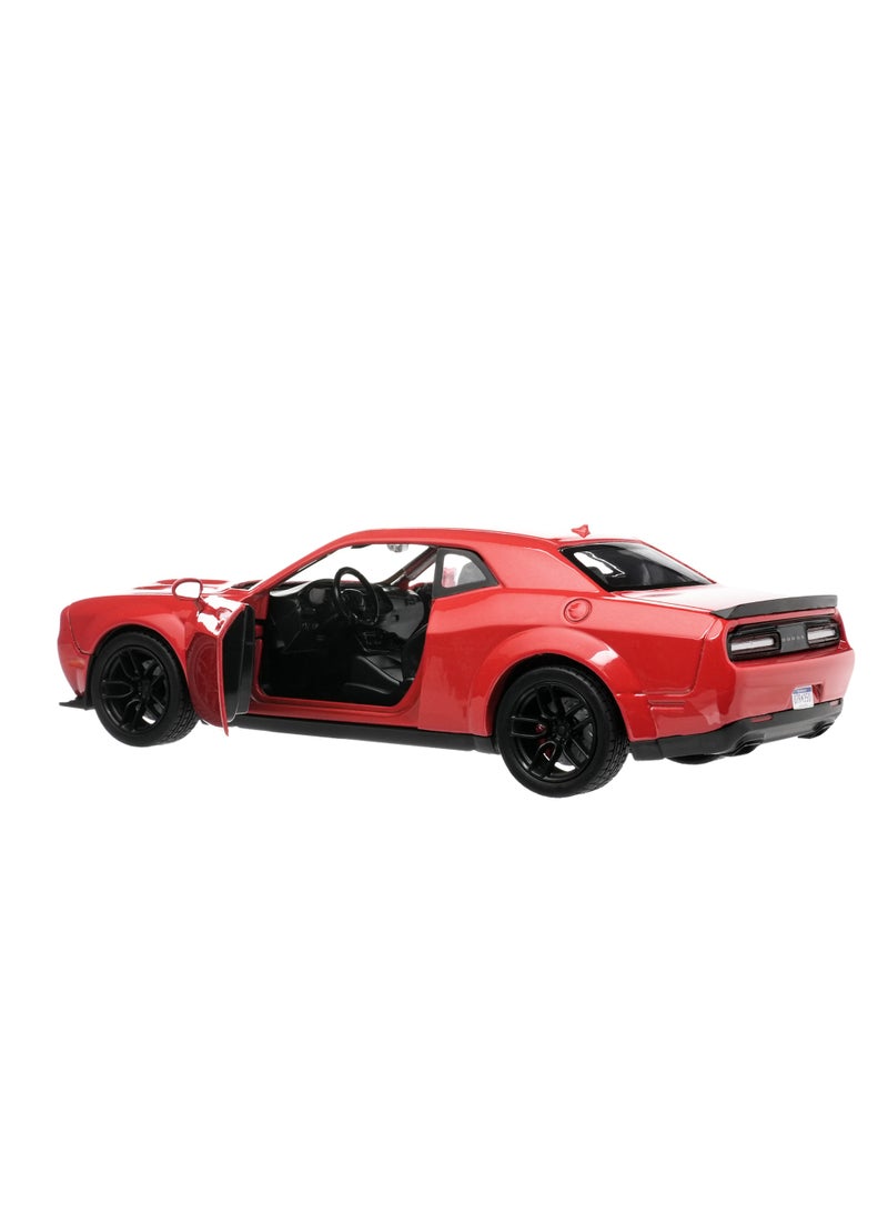 MOTORMAX 2018 Dodge Challenger SRT Hellcat Widebody Die-Cast Model Car 1:24 Scale | Officially Licensed American Muscle Car Collectible | Opening Doors, Detailed Interior & Free-Wheeling Toy - Image 4