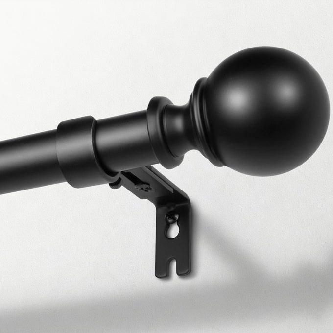 CURTAIN RODS FOR WINDOWS 32 TO 72 1 INCH ADJUSTABLE HEAVY DUTY BLACK CURTAIN ROD OUTDOOR INDOOR ROOM DIVIDER MODERN DRAPERY POLE 3272