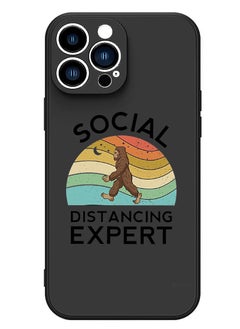 Protective Slim Fit Case Liquid Silicone Cover with Full Body Protection Anti-Scratch Shockproof Case For iPhone 15 Pro Black - Social Distancing expert black