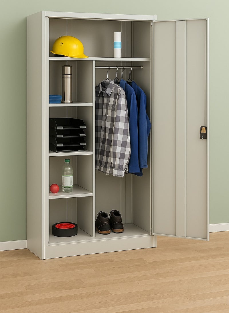 كرنك Home Office Steel Cabinet Gray Color Size L85 x W40 x H185 cm Model FC511. - Image 2