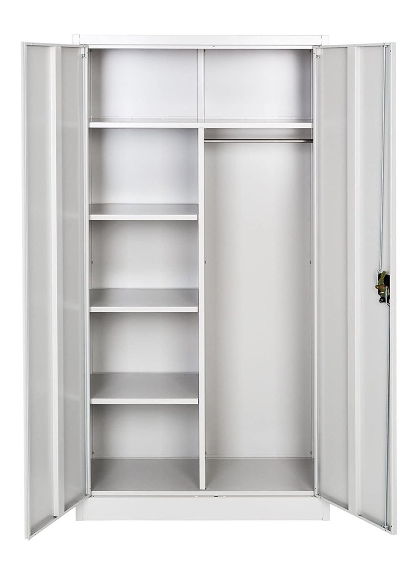 KARNAK - Home Office Steel Cabinet Gray Color Size L85 x W40 x H185 cm Model FC511. - Image 1