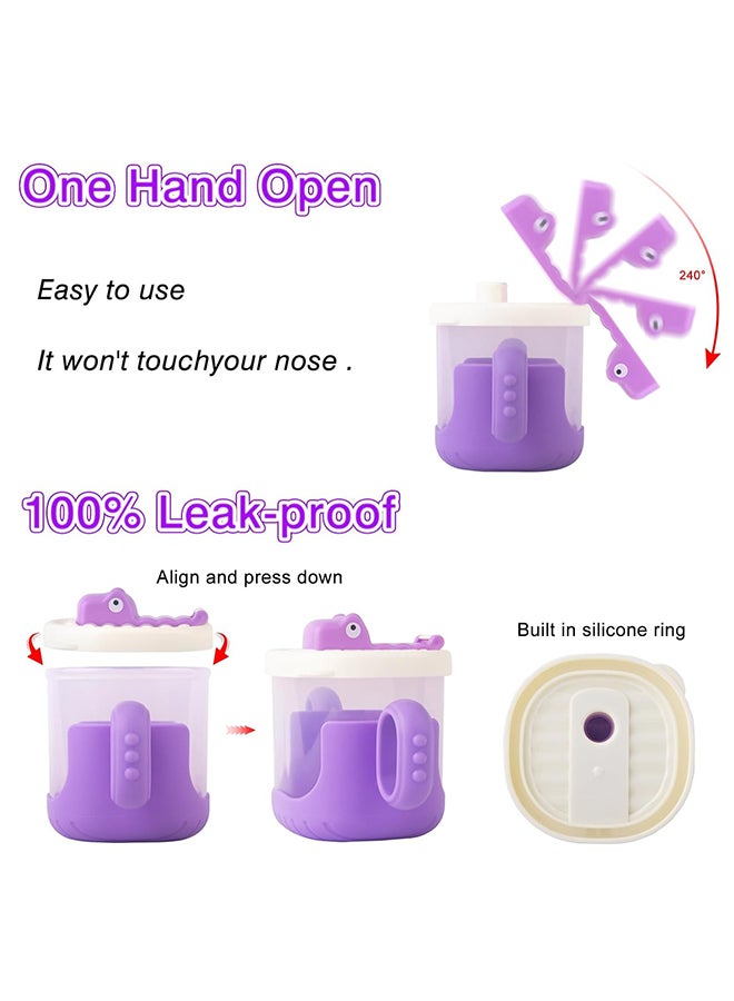 Arabest Baby Transition Training Cup With Lid, Straw And Handles 300ML, Purple - Image 2