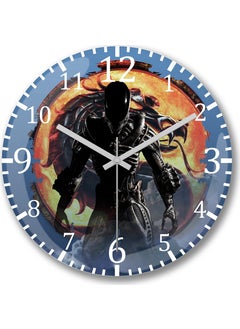 Print Shop Camiseta Alien Mortal Wall Clock Curved Real Glass