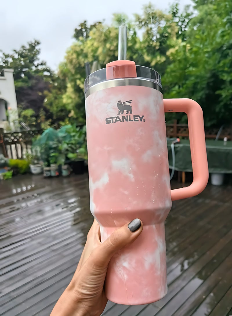 STANLEY Quencher H2.0 Flowstate Tumbler 1.2L | Metal Water Bottle with Straw, Handle & Lid | Keeps Cold for 11 Hours | Keeps Iced for 48 Hours | Dishwasher Safe | Travel Mug for Cold Drinks | 1-Pack (Shining pink) - Image 1