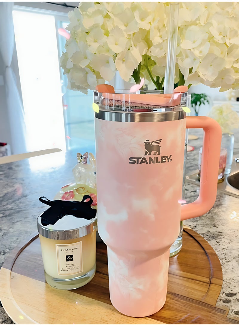 STANLEY Quencher H2.0 Flowstate Tumbler 1.2L | Metal Water Bottle with Straw, Handle & Lid | Keeps Cold for 11 Hours | Keeps Iced for 48 Hours | Dishwasher Safe | Travel Mug for Cold Drinks | 1-Pack (Shining pink) - Image 2