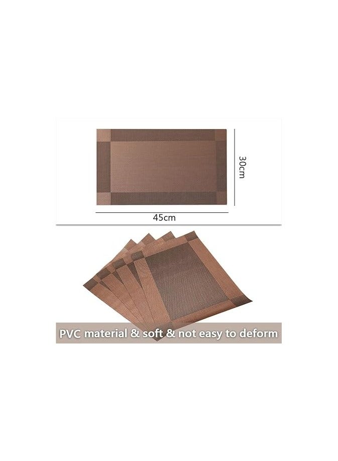 General Placemats Set of 4, Heat-Resistant Woven Vinyl Placemat, Non-Slip Washable PVC Table Mat, Plastic Table Mats for Dining Table, Kitchen Table 30x45 cm  - Image 2