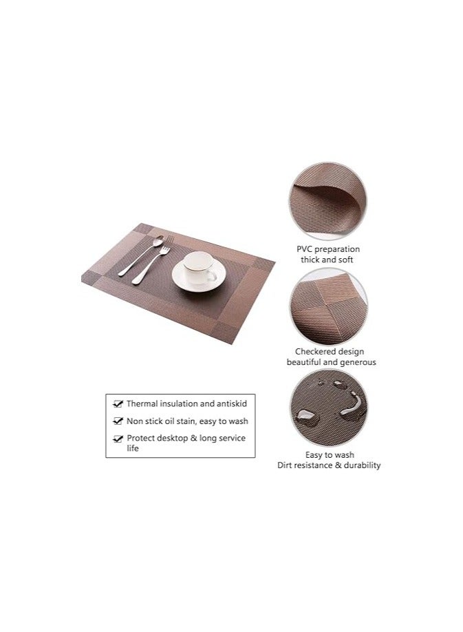 General Placemats Set of 4, Heat-Resistant Woven Vinyl Placemat, Non-Slip Washable PVC Table Mat, Plastic Table Mats for Dining Table, Kitchen Table 30x45 cm  - Image 3