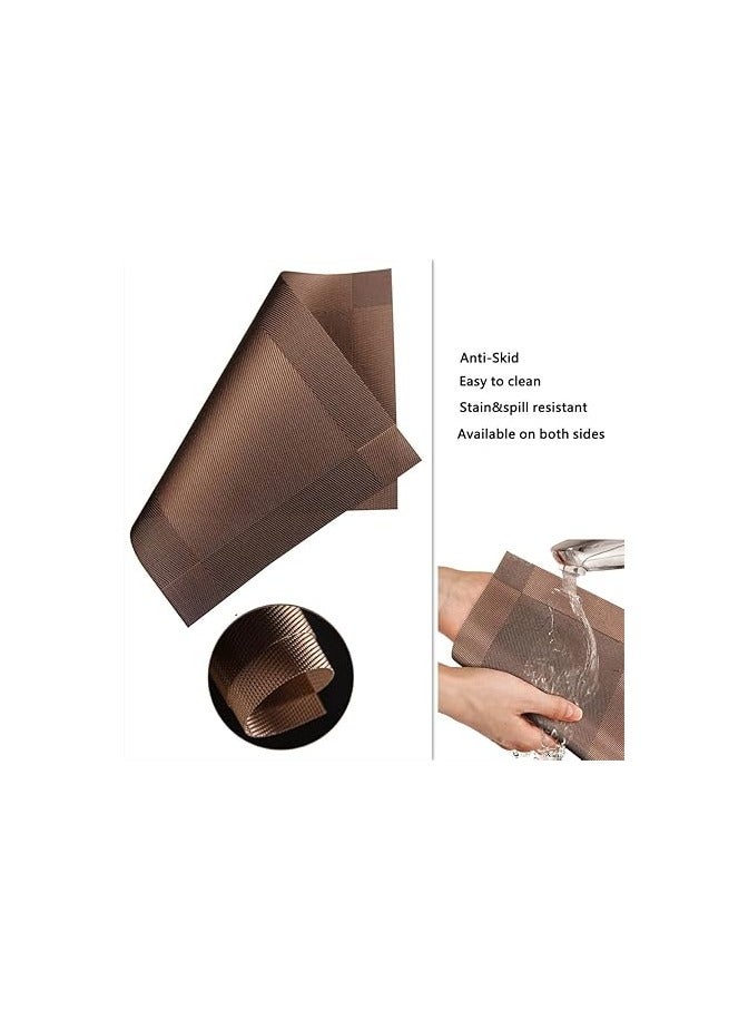 General Placemats Set of 4, Heat-Resistant Woven Vinyl Placemat, Non-Slip Washable PVC Table Mat, Plastic Table Mats for Dining Table, Kitchen Table 30x45 cm  - Image 5