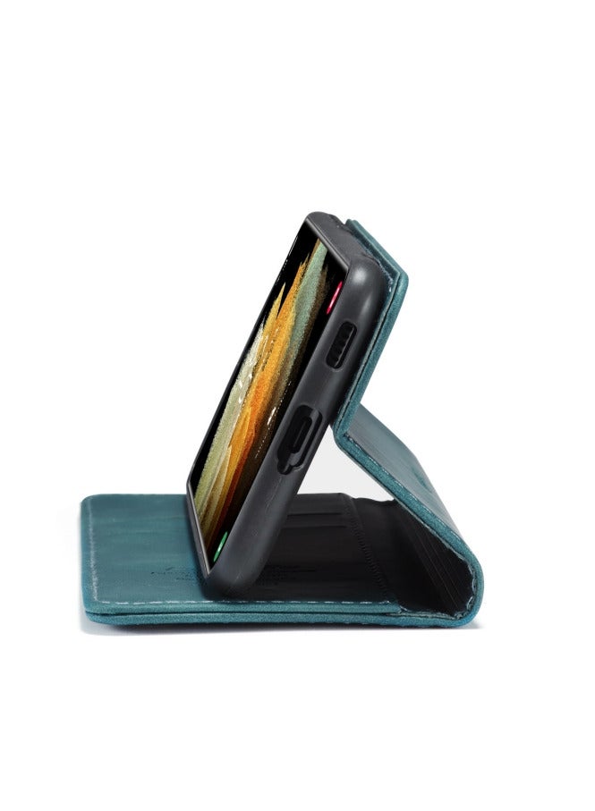 CaseMe Samsung Galaxy S21 Ultra Case Wallet, for Samsung Galaxy S21 Ultra Wallet Case Book Folding Flip Folio Case with Magnetic Kickstand Card Slots Protective Cover - Green - Image 5