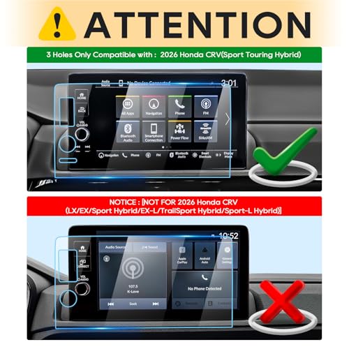 LFOTPP 2023-2026 CRV Screen Protector Glass 9-Inch 2023-2025 CRV[EX-L/Sport/Touring/Hybrid/E:FCEV]2026 CRV [Sport Touring Hybrid]2023-2025(Honda Civic/HRV/Integra/Pilot/Ridgeline/2025-2026 ADX A-SpecAdvance) - Image 4