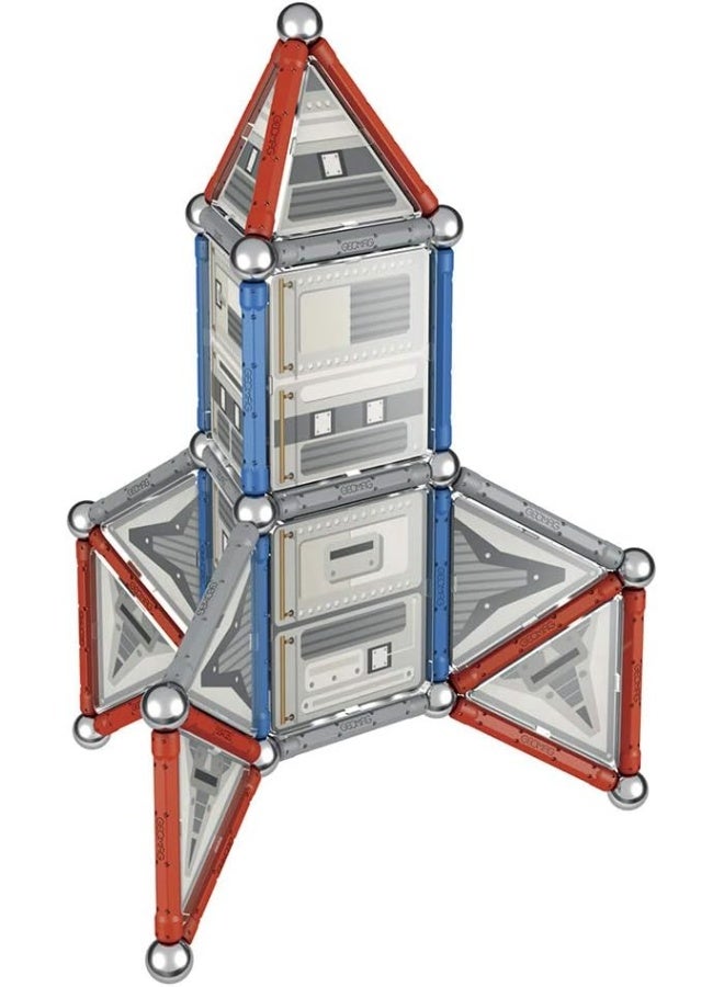 GEOMAG Geomag 810 Special Edition Magnetic Construction NASA Rocket, 84 Pieces, White/Grey/Red - Image 2