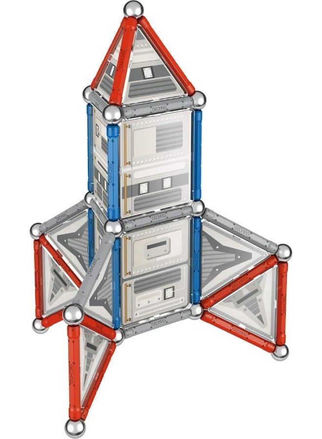 GEOMAG Geomag 810 Special Edition Magnetic Construction NASA Rocket, 84 Pieces, White/Grey/Red - Image 3