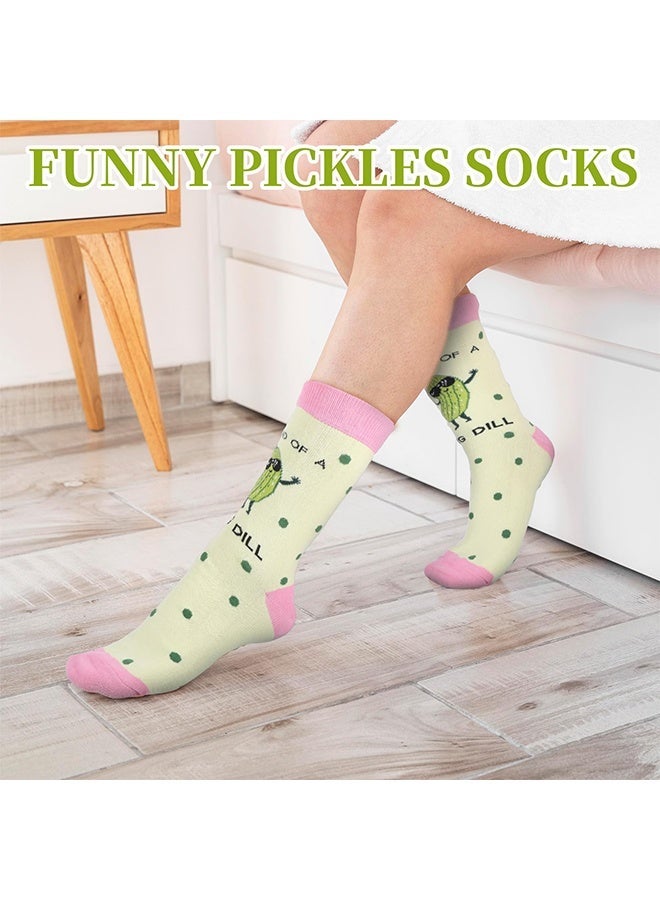 2 Pairs Funny Pickle Socks, Silly Dill Crew Socks Novelty Gag Gifts Stocking Stuffers for Adults Teen Girls Boys Men Women Kids - Image 5