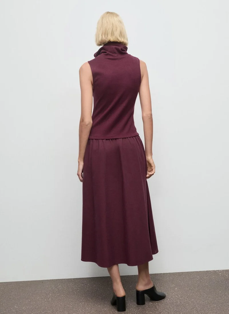MANGO Dress with combined funnel neck