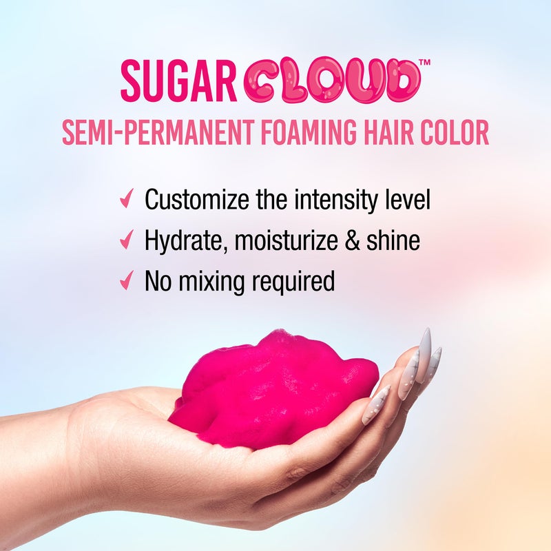 Punky Sugar Cloud Semi-Permanent Foam Hair Color, CandyFloss - Vibrant Hair Dye for Long-Lasting Color, Easy Application Foam Hair Dye, 6 fl oz. - Image 2