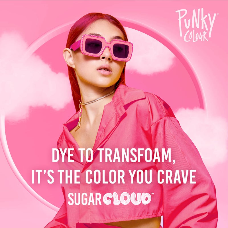 Punky Sugar Cloud Semi-Permanent Foam Hair Color, CandyFloss - Vibrant Hair Dye for Long-Lasting Color, Easy Application Foam Hair Dye, 6 fl oz. - Image 1