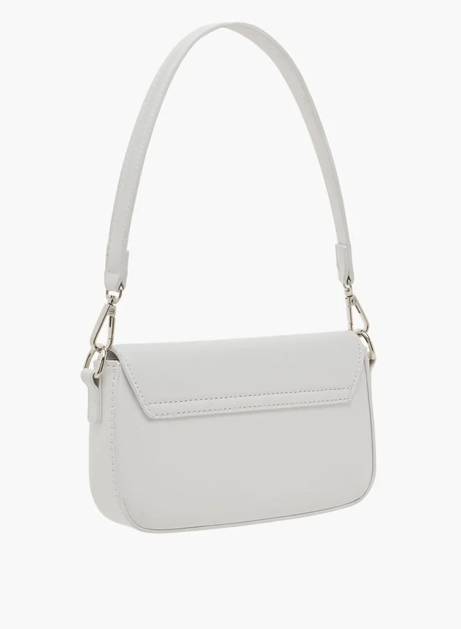 Flora Bella By Shoexpress Women's Embellished Crossbody Bag with Detachable Strap and Magnetic Button Closure