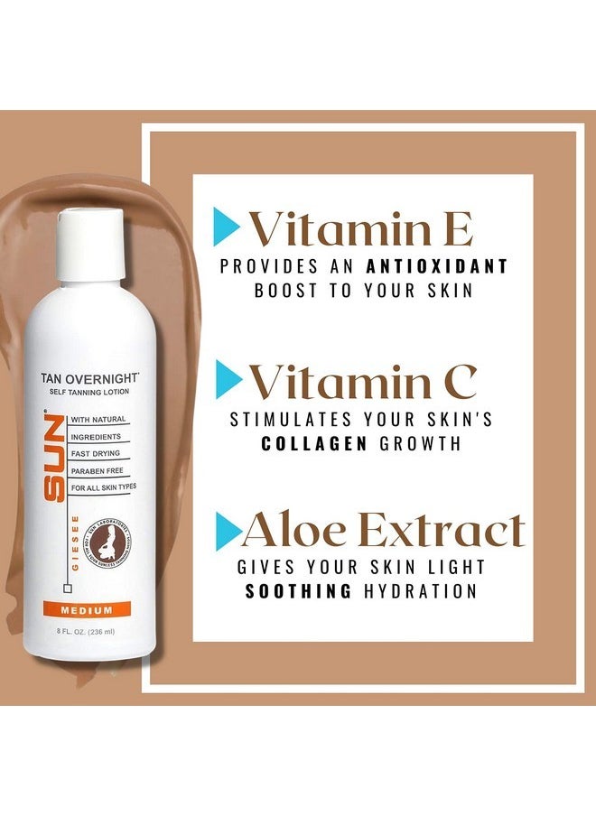 Sun Laboratories by Giesee Sun Laboratories By Giesee Tan Overnight Self Tanning Lotion 8 oz 2 Pack, Self Tanning Lotion, Self Tanner, Tanning Lotion, Odorless, Non-Toxic, Medium, Light & Fair Skin, Face & Body  - Image 5