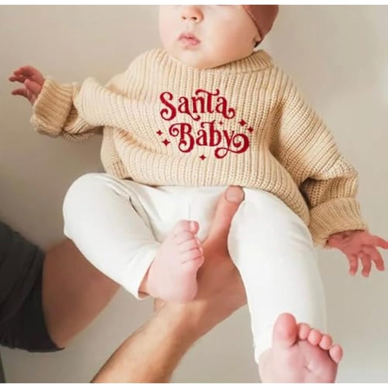 Loquat Toddler Baby Boy Girl  Outfit Knit Sweater Crewnck Sweatshirt Pullover Warm Top Infant Fall Winter Clothes - Image 2