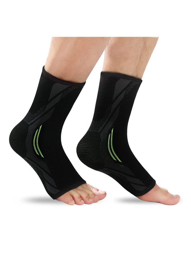 Excefore Ankle Brace Compression, 1 Pair Ankle Sleeve for Sprained Ankle, Injury Recovery, Joint Pain, Achilles Tendonitis Support, Plantar Fasciitis Sock Reduce Swelling L - Image 1