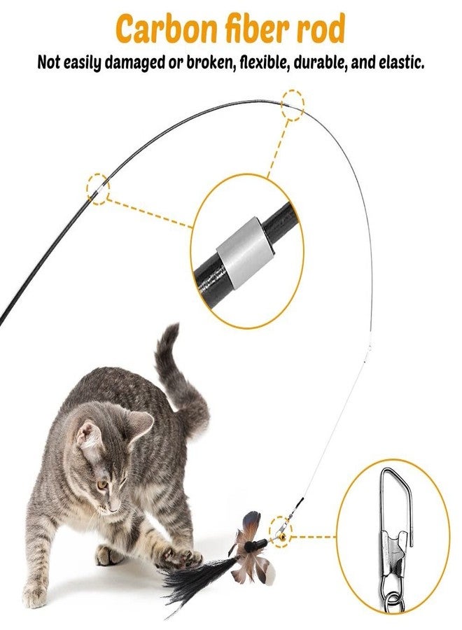DONGKER Cat Teaser Wand,Retractable Kitten Fishing Pole Toy for Cat Kitten Reduce Boredom(Not Include Replacement) - Image 5
