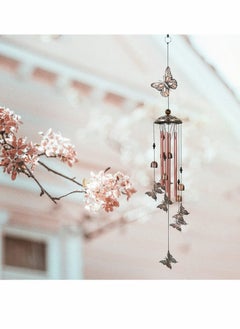 Excefore Butterfly Wind Chimes, Wind Chimes for Outside with 4 Aluminum Tubes and 6 Bells  - Image 3
