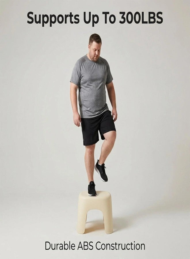 Rabihike Plastic Step Stool, Heavy-Duty ABS Bathroom Shower Stool with Non-Slip Rubber Pads, Light Beige - Image 4