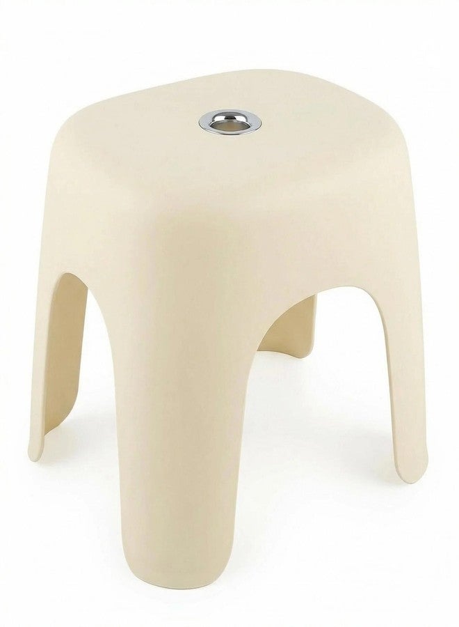 Rabihike Plastic Step Stool, Heavy-Duty ABS Bathroom Shower Stool with Non-Slip Rubber Pads, Light Beige - Image 1