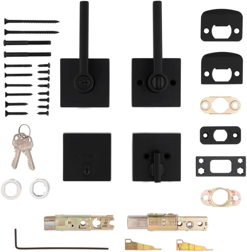 Kwikset Kwikset 991 Halifax Keyed Entry Lever and Single Cylinder Deadbolt Combo Pack Featuring SmartKey and Microban in Matte Black  - Image 4