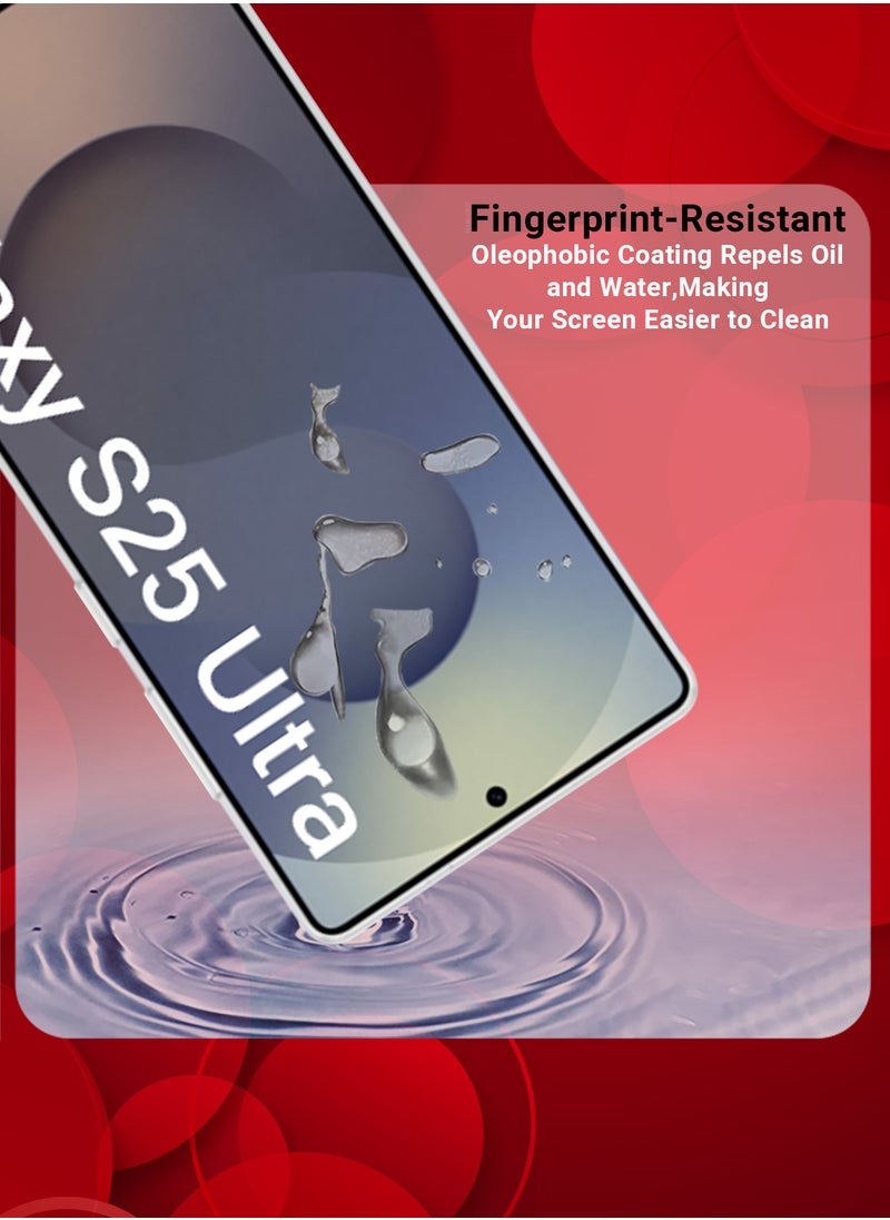 CATANES - (for Samsung Galaxy S25 Ultra) 2Packs Premium Screen Protector Full Coverage, Scratch-Resistant Anti Bubble - Side Black - Image 1