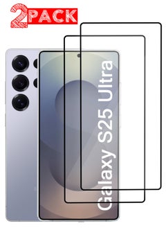 (for Samsung Galaxy S25 Ultra) 2Packs Premium Screen Protector Full Coverage, Scratch-Resistant Anti Bubble - Side Black