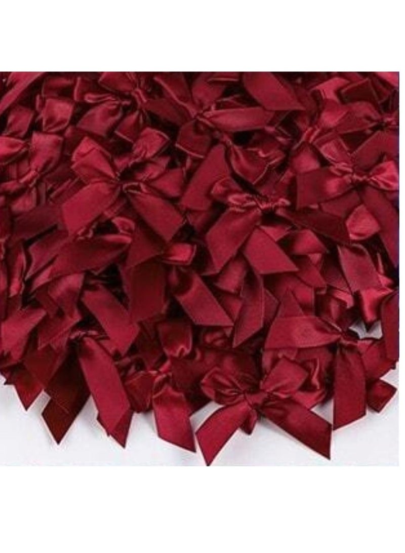 Burgundy  satin bow ribbon for decorating boxes, gifts and birthday parties, 25 pieces - Image 3