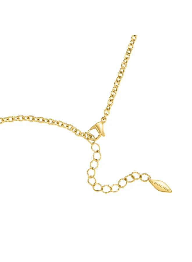 بوليس قلادة ستونروز ذهبية مرصعة بالكريستال بتصميم زهري للنساء