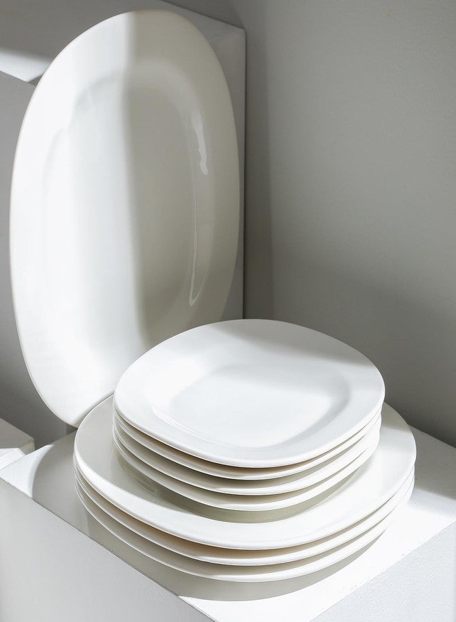 Stone Lain Quadro 4-Piece Dinner Plate Set Porcelain, White - Image 2