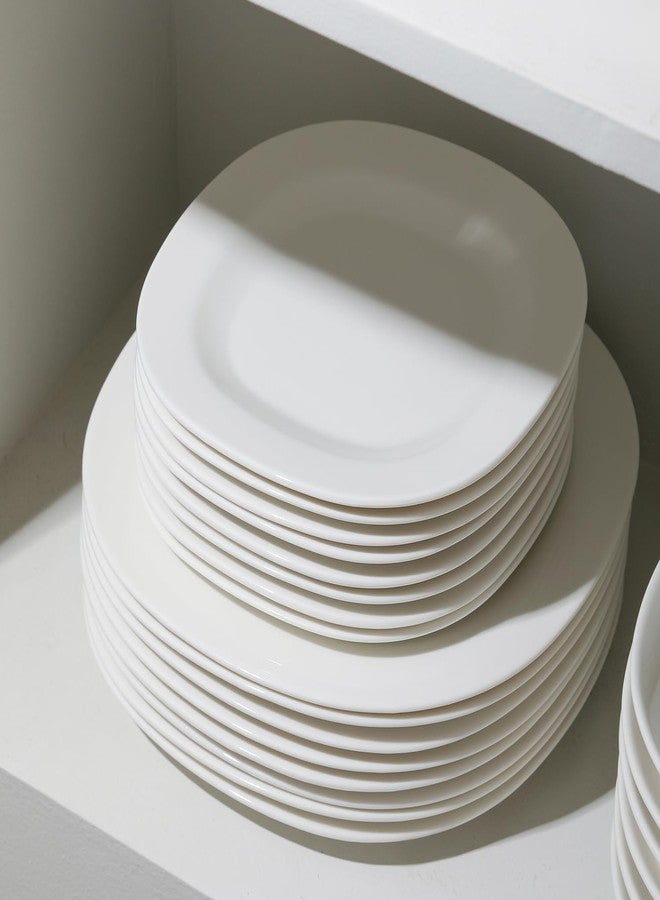 Stone Lain Quadro 4-Piece Dinner Plate Set Porcelain, White - Image 3