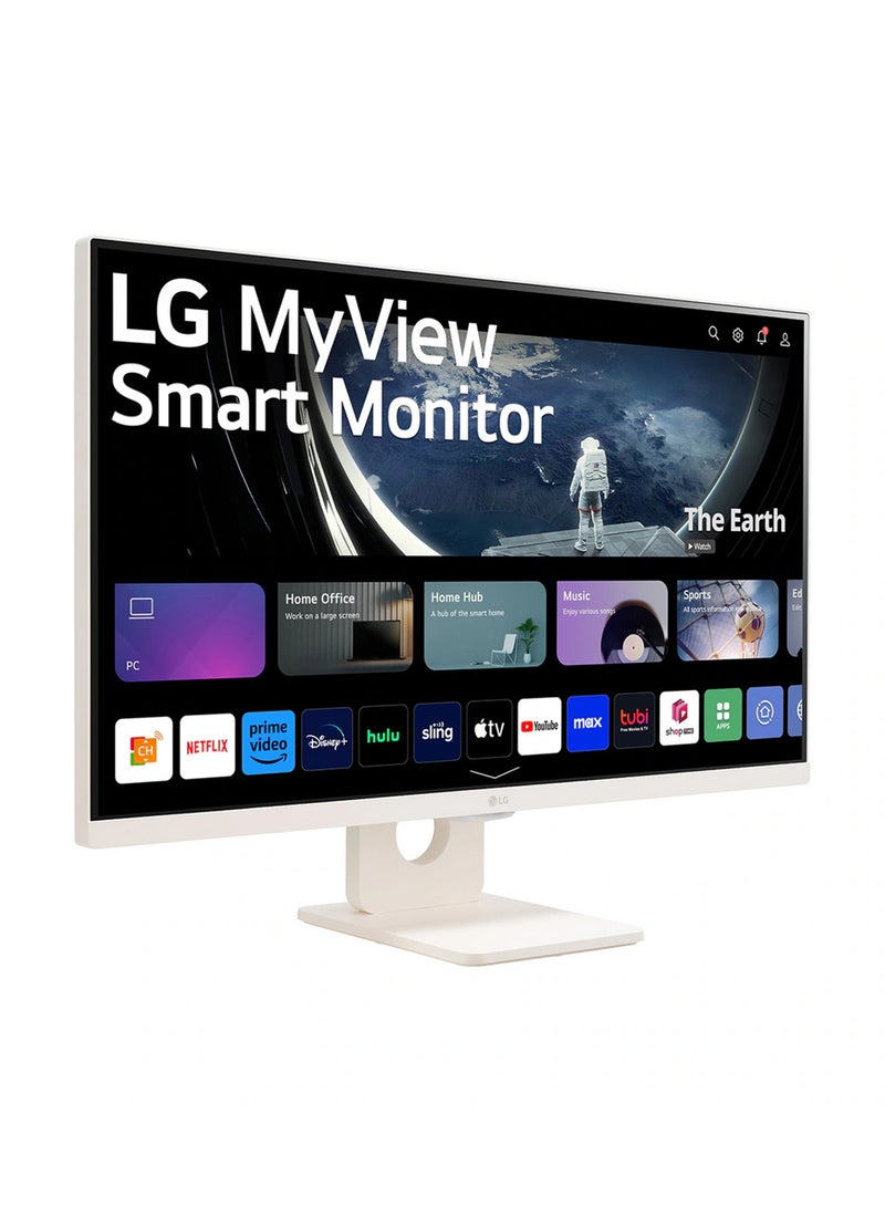 LG 27 inch Smart Wireless Monitor, FHD IPS Display, 100Hz Refresh Rate, 5ms Response Time, HDR 10, Smart Energy Saving, Flicker Safe, Reader Mode, Wi-Fi, Bluetooth, 27U511SA-W White - Image 4